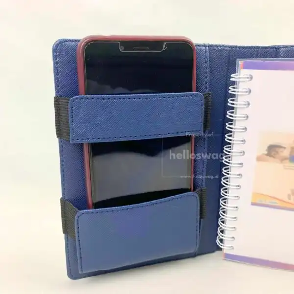 Buku Agenda Berbahan Kulit Dilengkapi Pouch Hp dan Pulpen 2