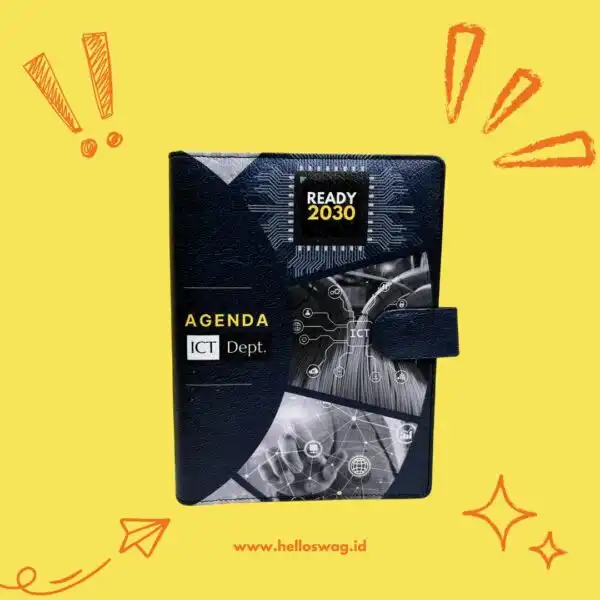 Buku Agenda Berbahan Kulit Model Binder Dengan Desain Grafis Custom (1)