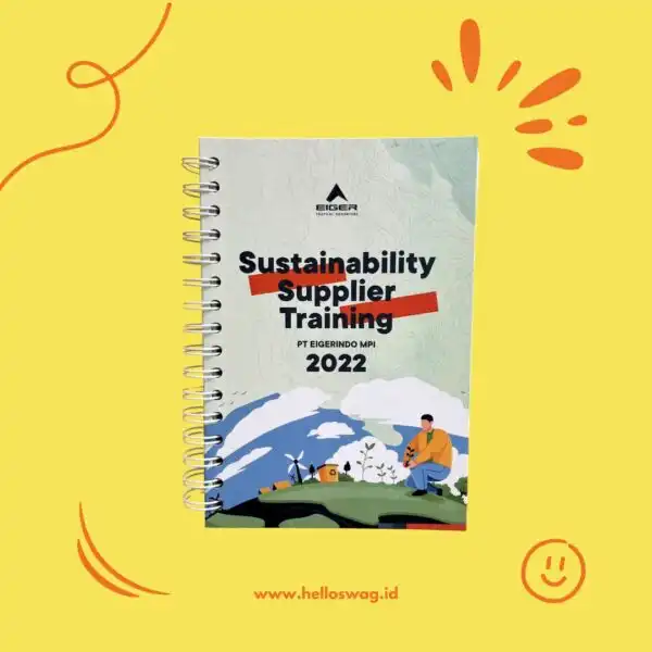 Buku Agenda Berbahan Softcover Dengan Jilid Ring Kawat Custom Desain 1