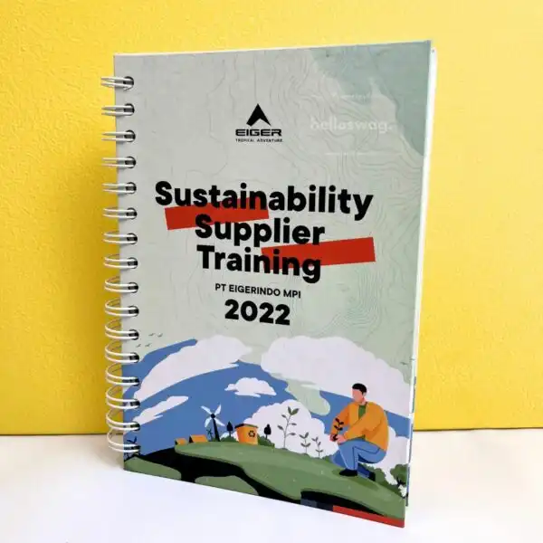 Buku Agenda Berbahan Softcover Dengan Jilid Ring Kawat Custom Desain 2