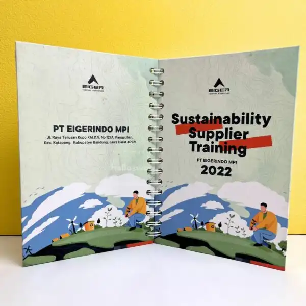 Buku Agenda Berbahan Softcover Dengan Jilid Ring Kawat Custom Desain 4