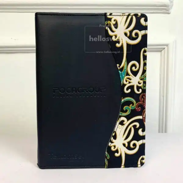 Buku Agenda Kulit Dengan Resleting Motif Batik Custom 1