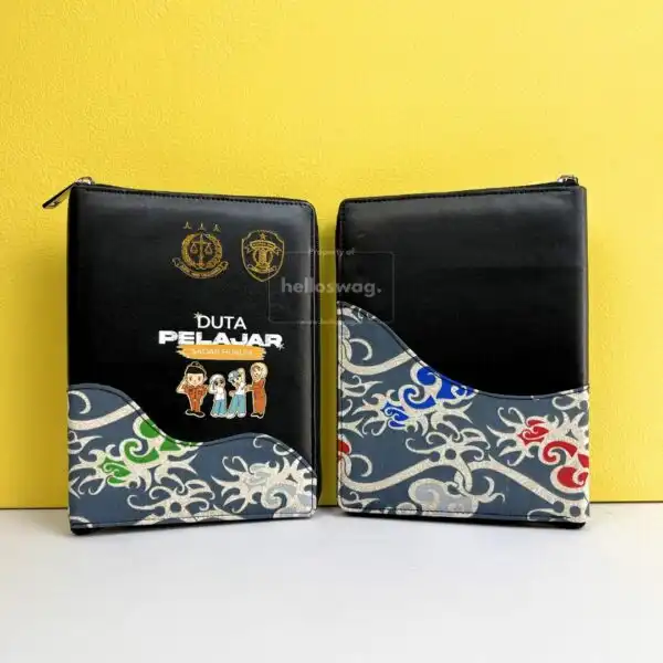 Buku Agenda Kulit Dengan Resleting Motif Batik Custom 5