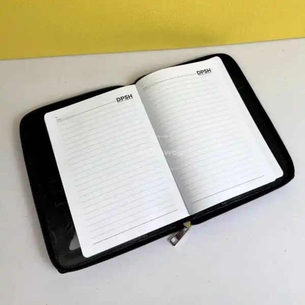 Buku Agenda Kulit Dengan Resleting Motif Batik Custom 6