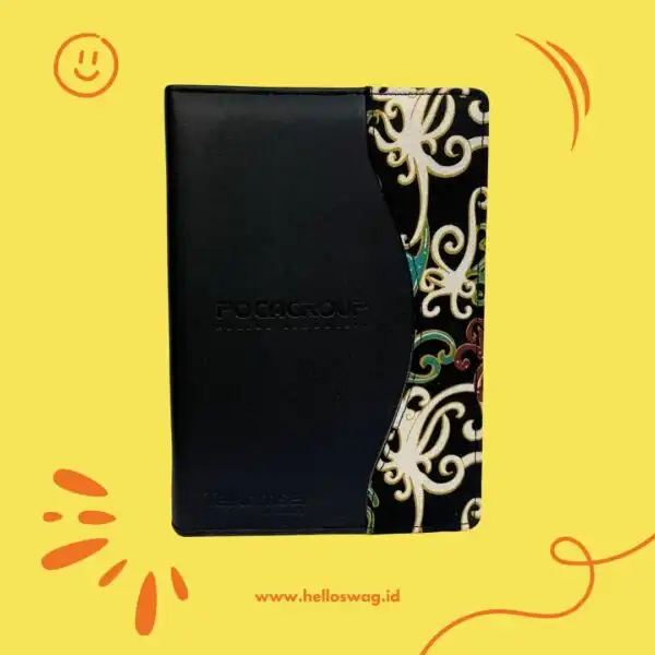 Buku Agenda Kulit Dengan Resleting Motif Batik Custom 9