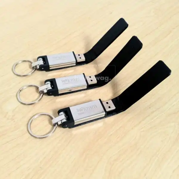 Flashdisk Dengan Bahan Kombinasi Kulit dan Metal Dapat Custom Logo 2