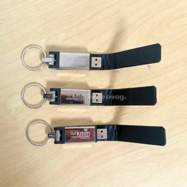 Flashdisk Dengan Bahan Kombinasi Kulit dan Metal Dapat Custom Logo 3
