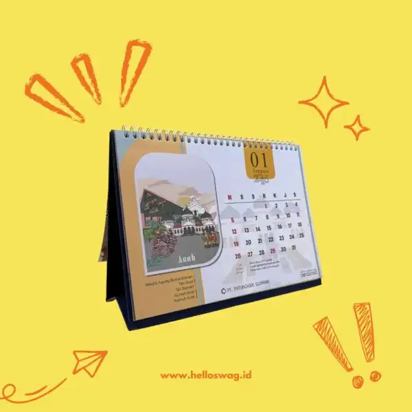 Kalender Meja Model Landscape Custom Desain (1)