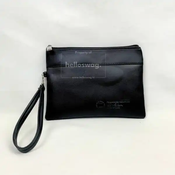 Tas Pouch Wristlet Berbahan Kulit Dengan Custom Logo 2