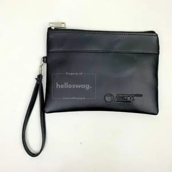 Tas Pouch Wristlet Berbahan Kulit Dengan Custom Logo 3