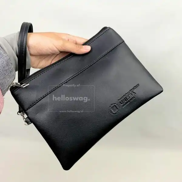 Tas Pouch Wristlet Berbahan Kulit Dengan Custom Logo 4