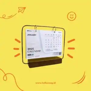 Kalender Meja Dengan Dudukan Kayu Custom (1)