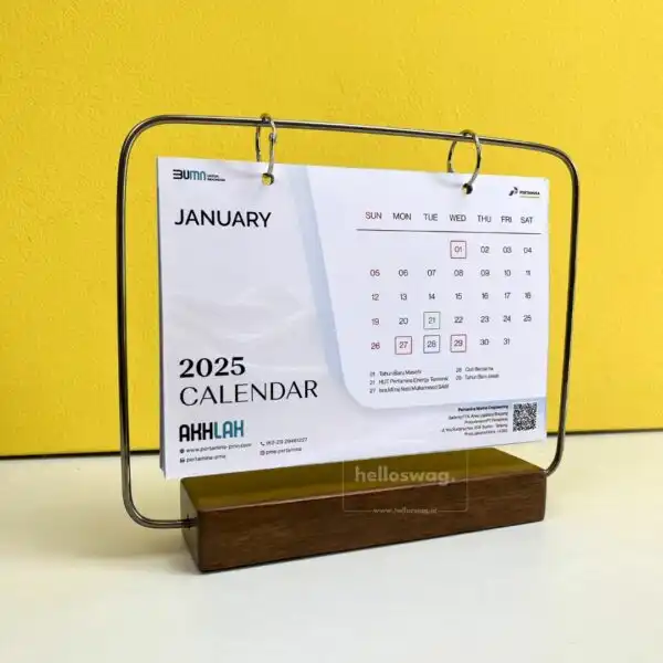 Kalender Meja Dengan Dudukan Kayu Custom (5)