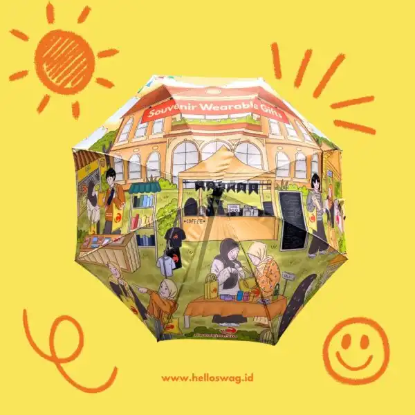 Souvenir Payung Golf Fullprint Custom Desain Ilustrator 1