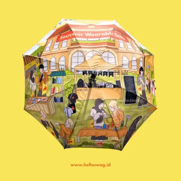 Souvenir Payung Golf Fullprint Custom Desain Ilustrator 2