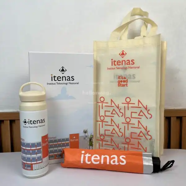 Gift Set Berisi 2 Item yaitu Tumbler Stainless dan Payung Lipat Custom Desain Grafis 2