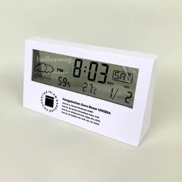 Jam Meja Model Digital Dengan Custom Logo dan Fitur Suhu 1
