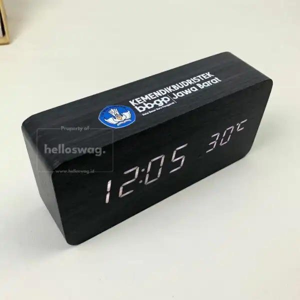 Jam Meja Model Digital Dengan Custom Logo dan Fitur Suhu 6