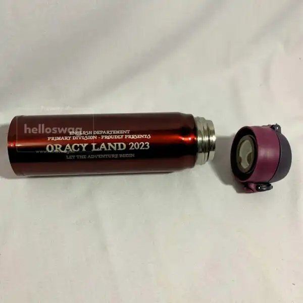 Tumbler Botol Bahan Stainless Steel Metal Model Tutup Flip Dapat Dicustom Logo 1
