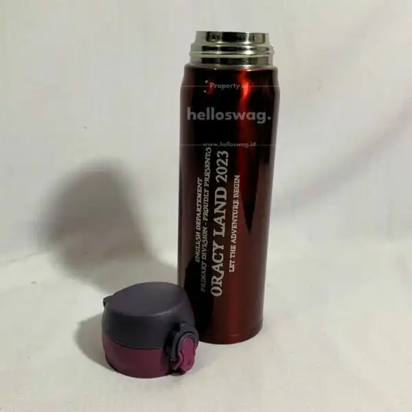 Tumbler Botol Bahan Stainless Steel Metal Model Tutup Flip Dapat Dicustom Logo 2