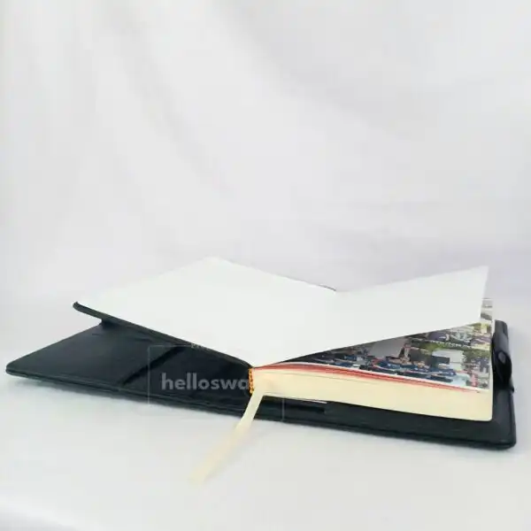 Buku Agenda Hardcover Dengan Cover Kulit Dilengkapi Tempat Pulpen dan Kartu 5