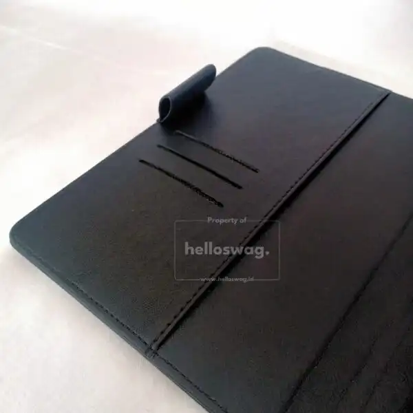 Buku Agenda Hardcover Dengan Cover Kulit Dilengkapi Tempat Pulpen dan Kartu 8