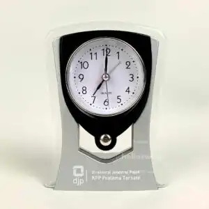 Shop Jam Meja Model Analog Dengan Bahan Kombinasi Kayu dan Plastik Dapat Custom Logo 2