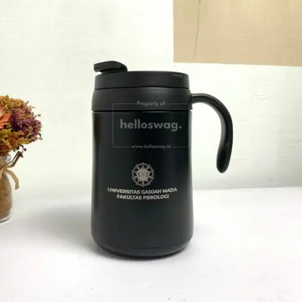 Tumbler Berbentuk Mug Bahan Stainless dan Plastik Dengan Custom Logo Perusahaan 8