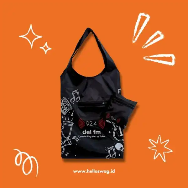 Tas Lipat Foldable Bag Untuk Souvenir Dengan Custom Logo Icon