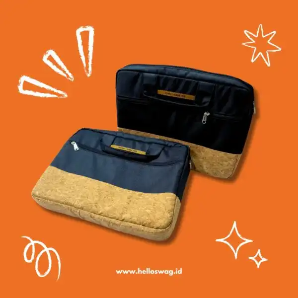 Tas Souvenir Untuk Laptop Berbahan Kombinasi Dengan Custom Logo Icon