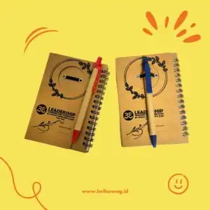 Shop Buku Agenda Softcover Model Memo Dilengkapi Sticky Notes dan Pen Holder 1