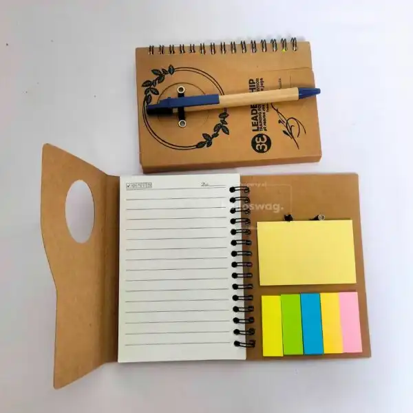 Buku Agenda Softcover Model Memo Dilengkapi Sticky Notes dan Pen Holder 4