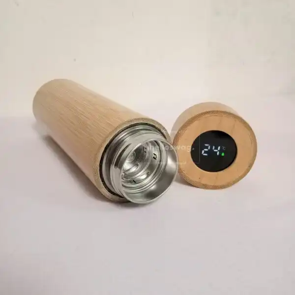 Tumbler Motif Kayu Dengan LED Suhu (3)