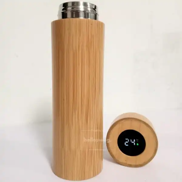 Tumbler Motif Kayu Dengan LED Suhu (4)