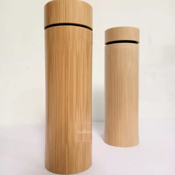 Tumbler Motif Kayu Dengan LED Suhu (5)