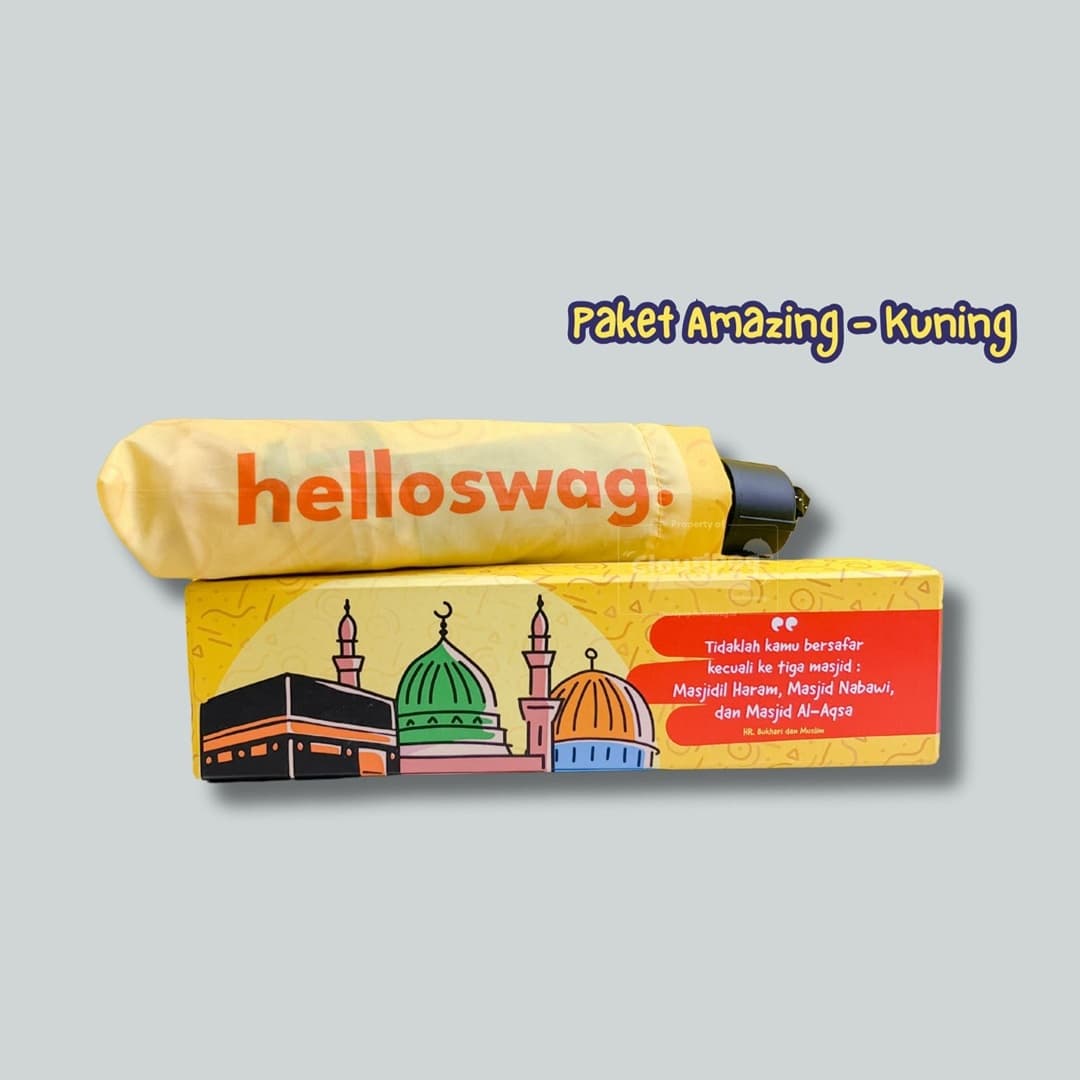 Paket Amazing Payung Lipat Box Premium Cloudpop Kuning 1